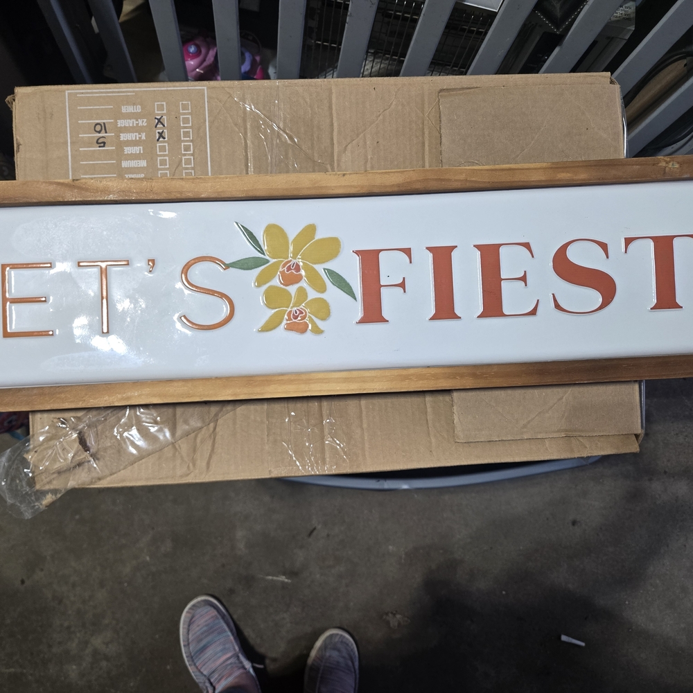 Let's Fiesta Wall Sign with Floral Design
